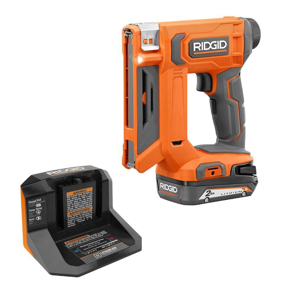 Agrafeuse à couronne sans fil 18 V 3/8 po avec batterie 2,0 Ah et chargeur