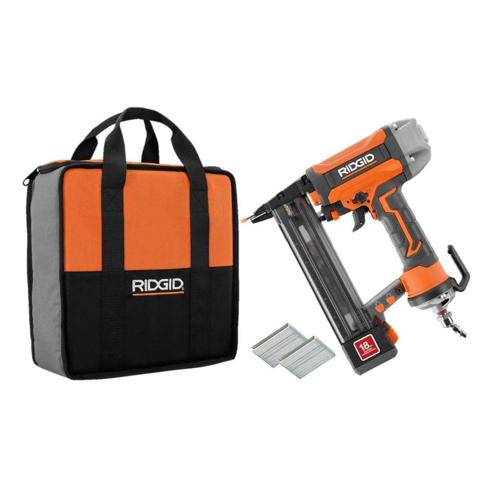 Agrafeuse de finition pneumatique de calibre 18 de 1-1/2 po avec sac d'entrepreneur