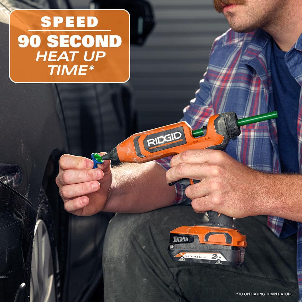 18V Cordless Professional High Temp Glue Gun Kit with 2.0 Ah Battery and Charger