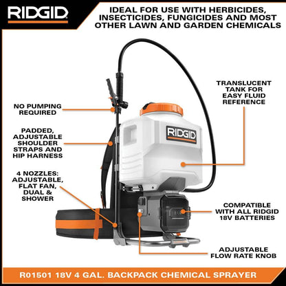 18-Volt Cordless Battery 4 Gal. Backpack Chemical Sprayer (Tool Only)