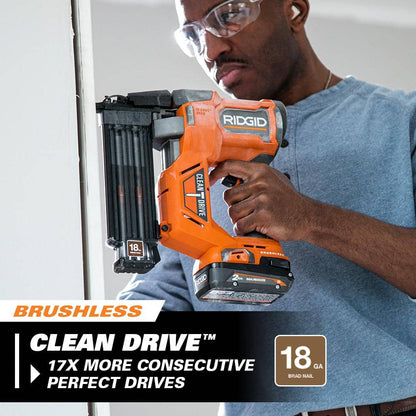 18V Brushless Cordless 18-Gauge 2-1/8 in. Brad Nailer (Tool Only) with CLEAN DRIVE Technology