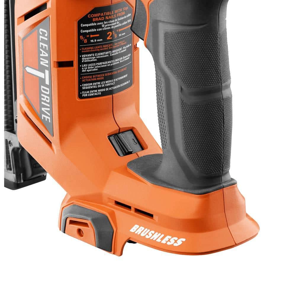 18V Brushless Cordless 18-Gauge 2-1/8 in. Brad Nailer with CLEAN DRIVE Technology with 2.0 Ah Battery and Charger