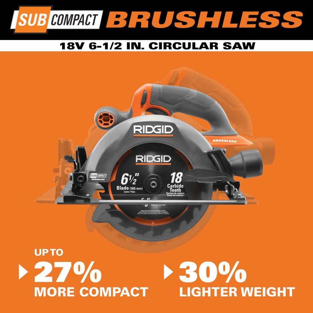 18V SubCompact Brushless Cordless 6-1/2 in. Circular Saw Kit with 4.0 Ah MAX Output Battery and Charger R8656K