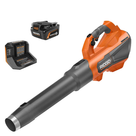 18V Brushless 130 MPH 510 CFM Cordless Battery Leaf Blower with 6.0 Ah MAX Output Battery and Charger