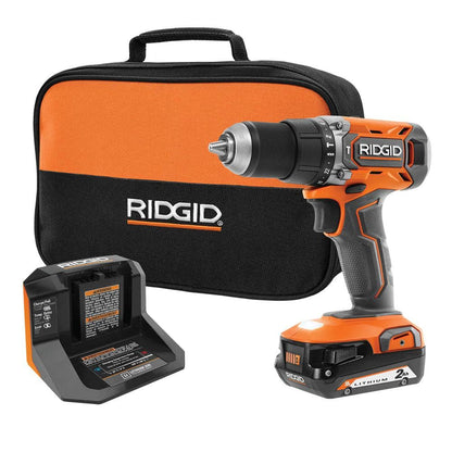 18V Cordless 1/2 in. Hammer Drill/Driver Kit with 2.0 Ah Battery and Charger