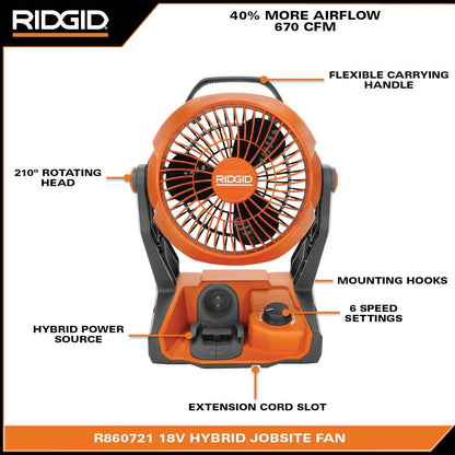 18V Cordless Hybrid Jobsite Fan 2-Pack (Tools Only)