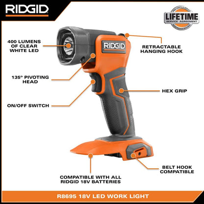 18V LED Worklight Kit with 2.0 Ah Battery and Charger