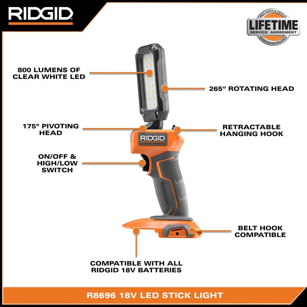 18V Cordless LED Stick Light Kit with 2.0 Ah Battery and Charger