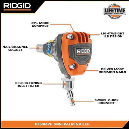 Pneumatic 3-1/2 in. Mini Palm Nailer