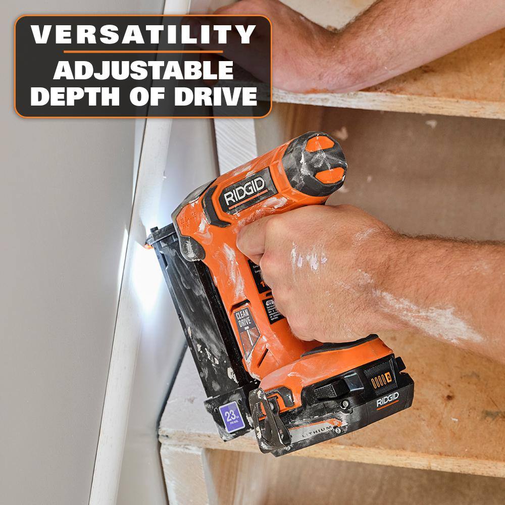 18V Cordless 23 Gauge 1-3/8 in. Headless Pin Nailer Kit with 2.0 Ah Battery and Charger