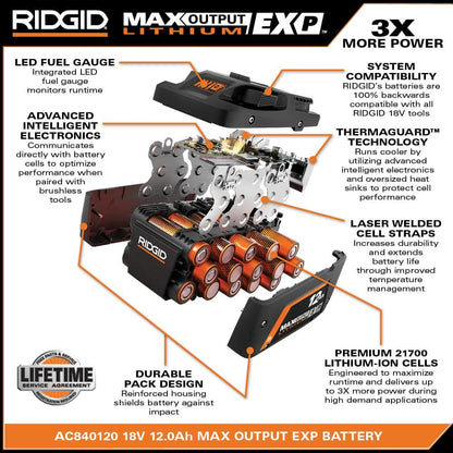 18V 12.0 Ah MAX Output EXP Lithium-Ion Battery