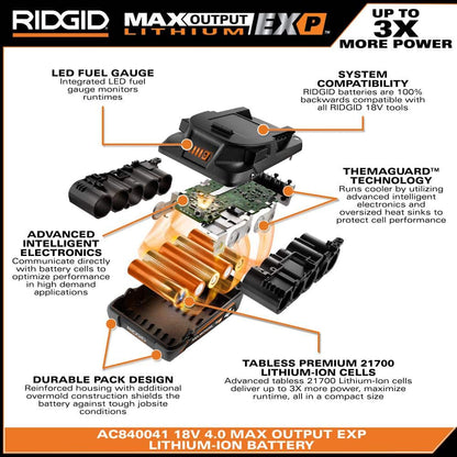 18V 4.0 Ah MAX Output EXP Lithium-Ion Battery (2-Pack)