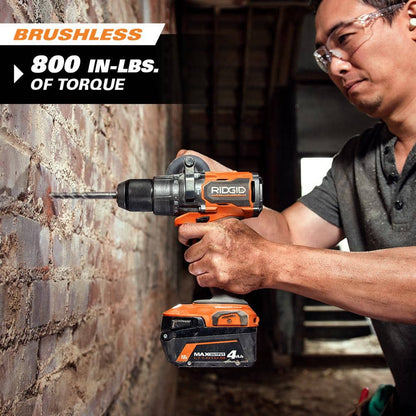 18V Brushless Cordless 2-Tool Combo Kit with Hammer Drill, Impact Driver, (2) Batteries, Charger, and Bag