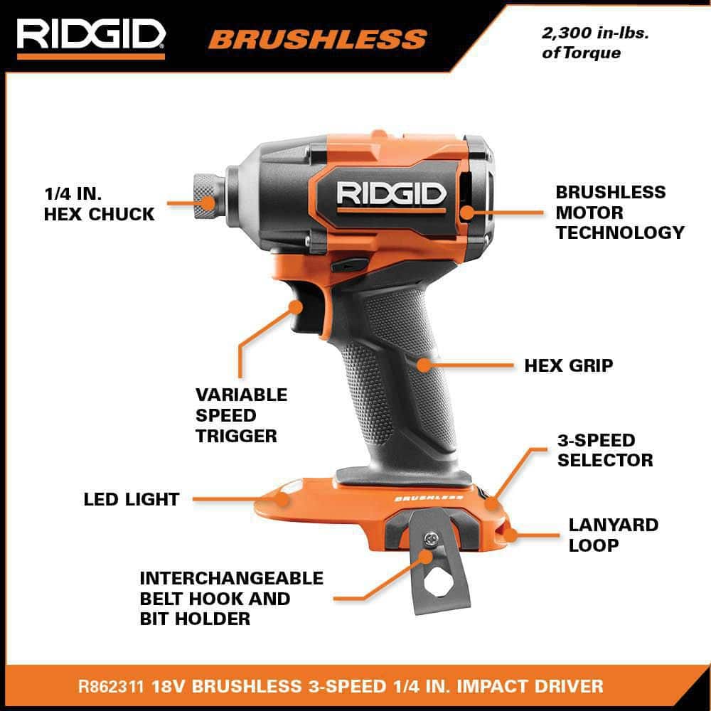 18V Brushless Cordless 2-Tool Combo Kit with Hammer Drill, Impact Driver, (2) Batteries, Charger, and Bag