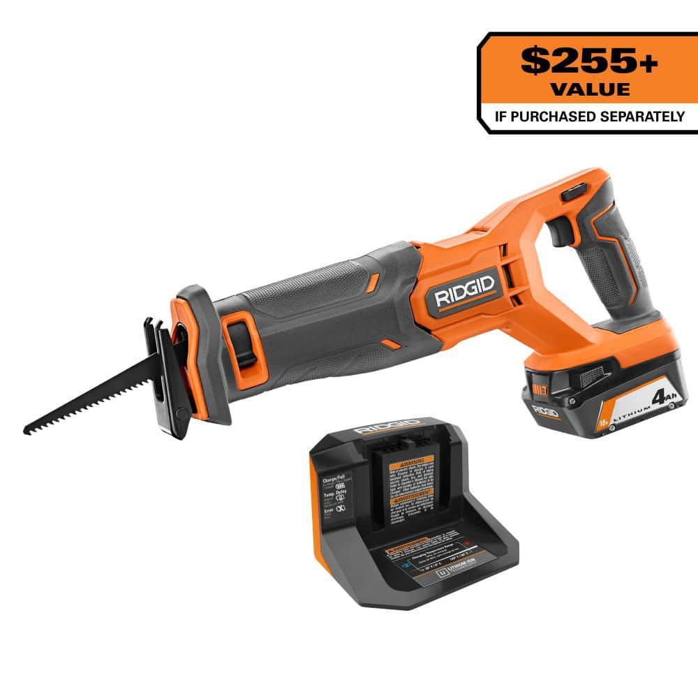 18V Cordless Reciprocating Saw Kit with 4.0 Ah Battery and Charger
