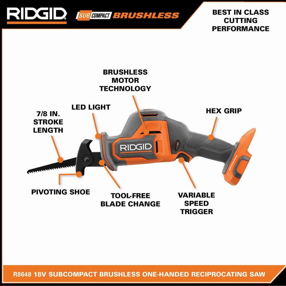 18V SubCompact Brushless Cordless One-Handed Reciprocating Saw (Tool Only)