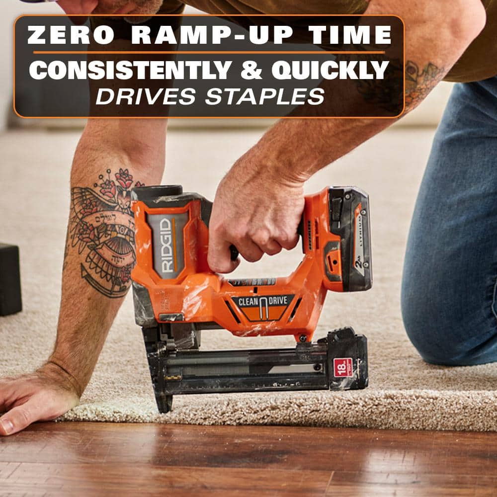 18V Brushless Cordless 18-Gauge Narrow Crown Stapler Kit with 2.0 Ah Battery and Charger