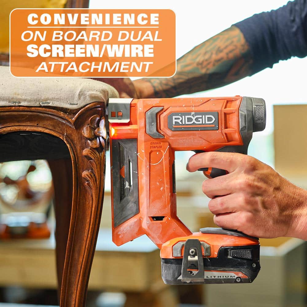 18V Cordless 3/8 in. Crown Stapler Kit with 2.0 Ah Battery and Charger